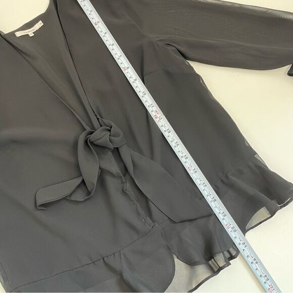Tularosa Revolve Winnie Ruffle Sleeve Sheer Blouse Black Sz XS - Picture 11 of 11